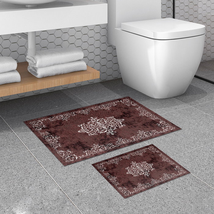Mijölnir Juego de alfombrillas de baño Rojo clarete Mijölnir Juego de alfombrillas de baño Rojo clarete